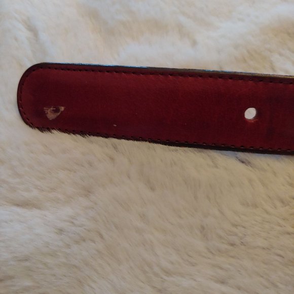 Coach leather belt with brass buckle size 34 burgandy - Picture 14 of 15
